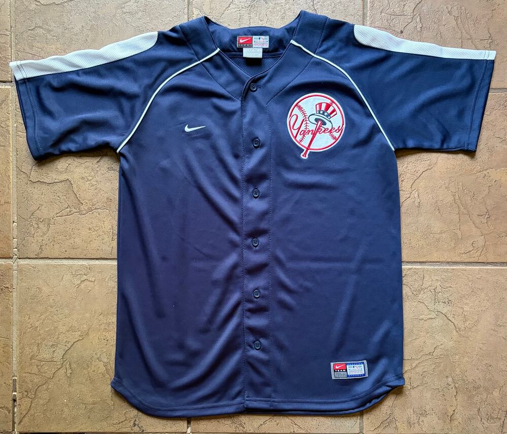 Nike Team MLB New York Yankees Youth Baseball Jersey Button Front Size L 16/18